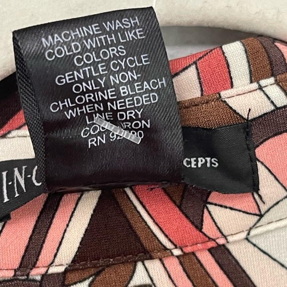 INC International Concepts Retro Print Button Front Blouse Women's Large NWT - Picture 5 of 10